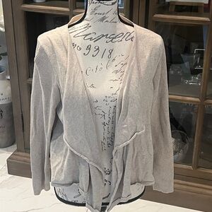 Boston Proper Cream Open-Front Cardigan